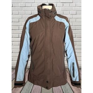 Mountain Hardwear Conduit Primaloft Ski Jacket $250 Sz M Women Brown & Ice Blue